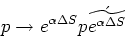 \begin{displaymath}&#13;p \rightarrow e^{\alpha \Delta S} p \acute{\widetilde{ e^{\alpha \Delta S} }}&#13;\end{displaymath}